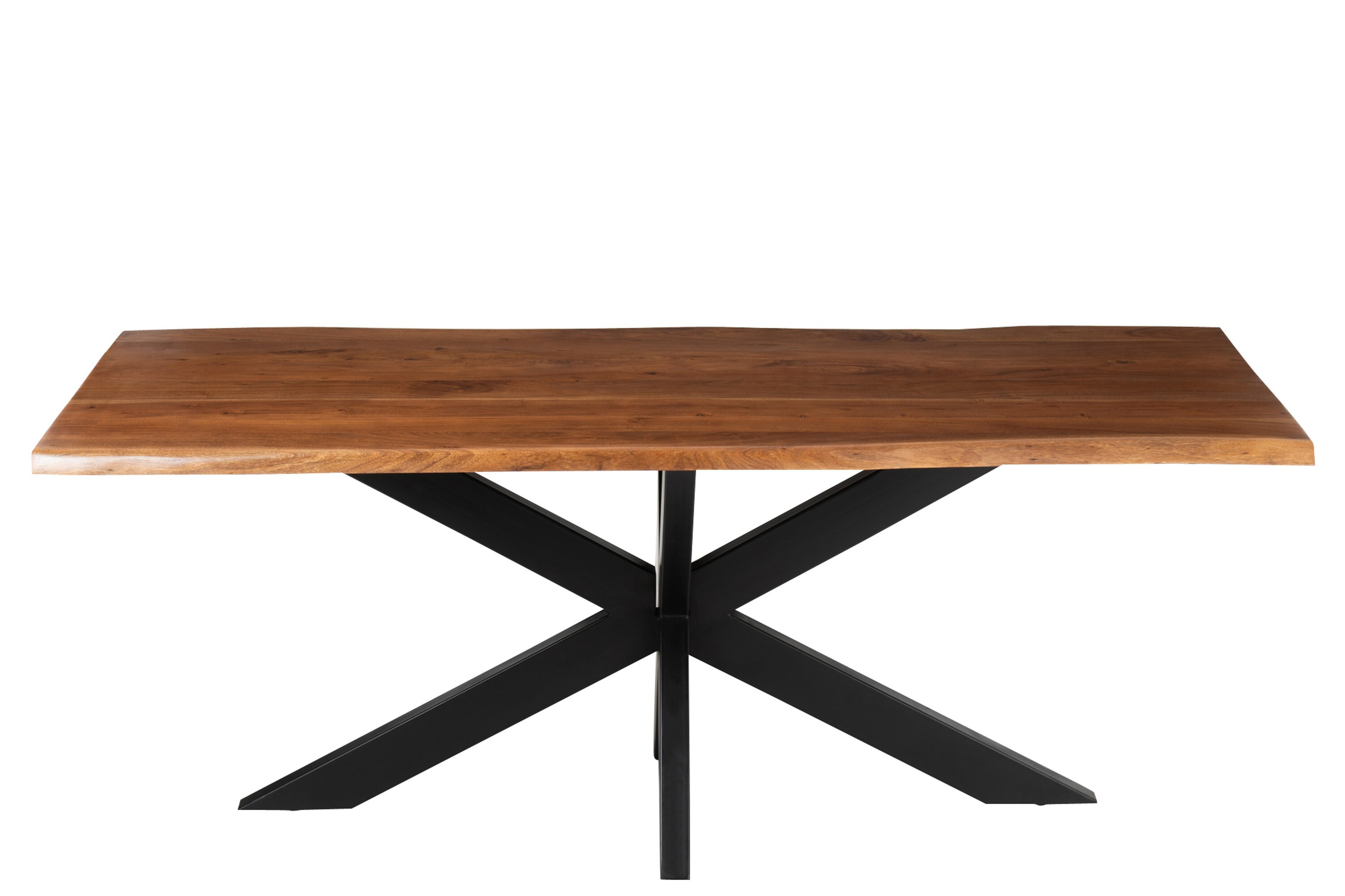 Tmavě hnědý obdélníkový jídelní stůl s deskou z akáciového dřeva Gerard Acacia - 200*90*76 cm