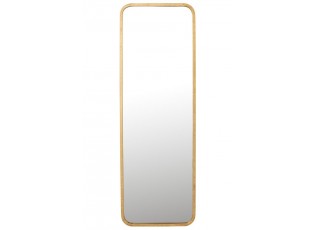 Zlaté antik nástěnné zrcadlo v kovovém rámu Mona Gold - 120*3*40 cm