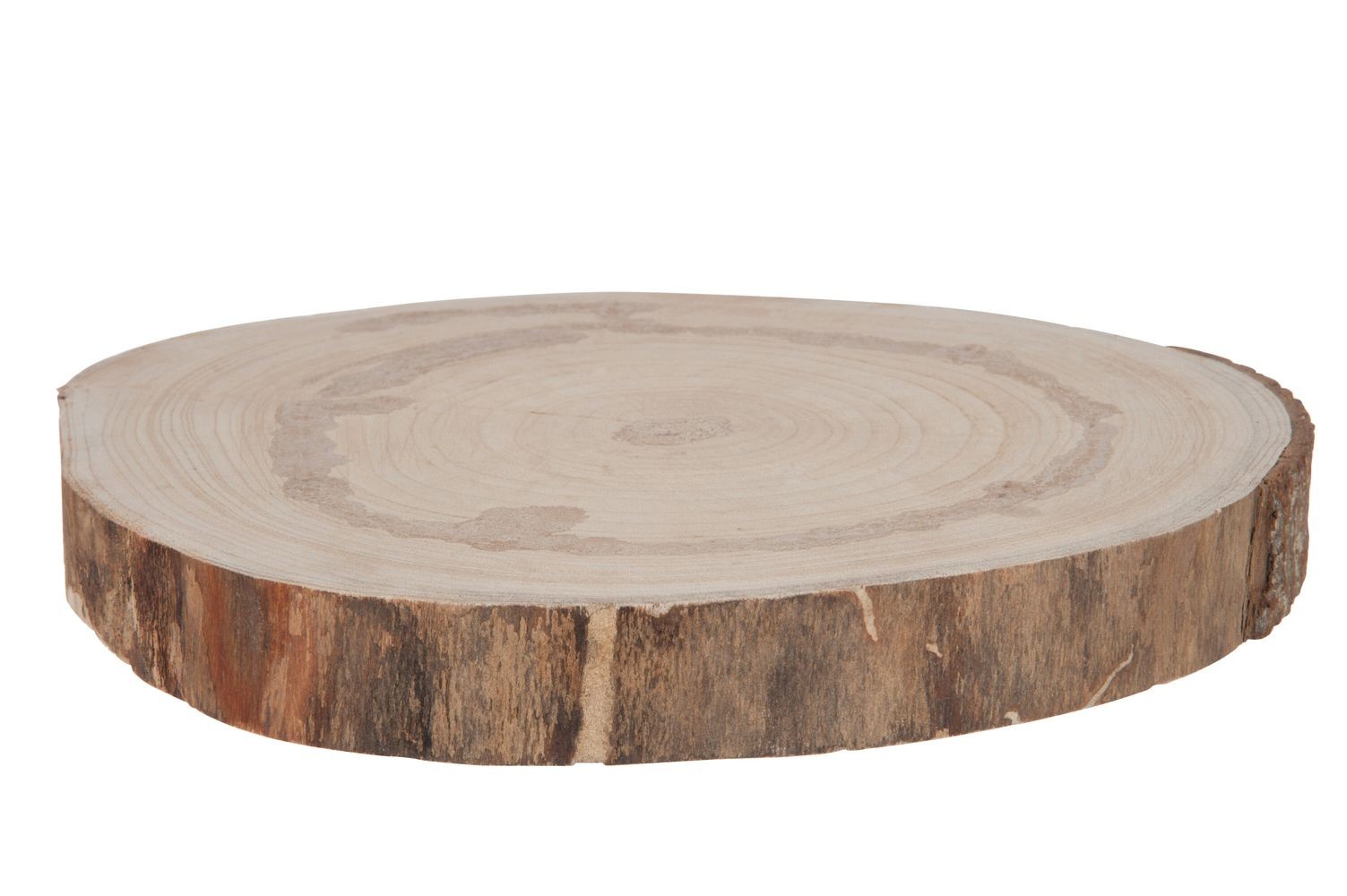 Přírodní hnědá dřevěná podložka/ plát stromu Paulownia L - Ø 35*4 cm