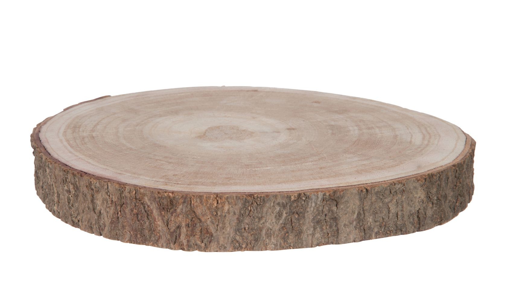 Přírodní hnědá dřevěná podložka/ plát stromu Paulownia S - Ø 25*3 cm