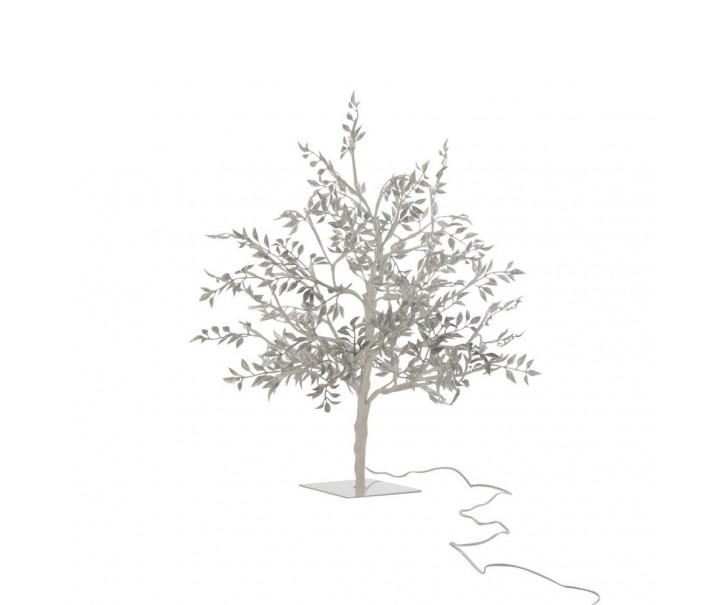 Dekorace stříbrný svítící stromeček Tree leaves silver S - Ø 25*56 cm
