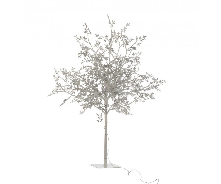 Dekorace stříbrný svítící stromeček Tree leaves silver M - Ø 60*100 cm