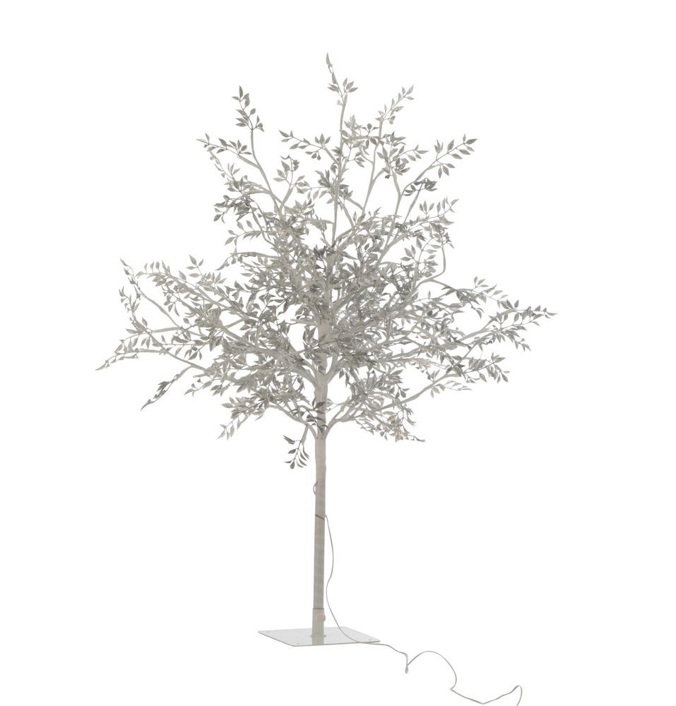 Dekorace stříbrný svítící stromeček Tree leaves silver M - Ø 60*100 cm