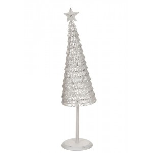 Dekorace bílý antik drátěný vánoční stromeček Tree - Ø 10*40 cm
