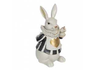 Dekorace králíka s límcem a zlatým srdíčkem - 17*14*33 cm