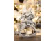 Dekorace Santa na houpacím koni s dárkem - 13*6*17 cm