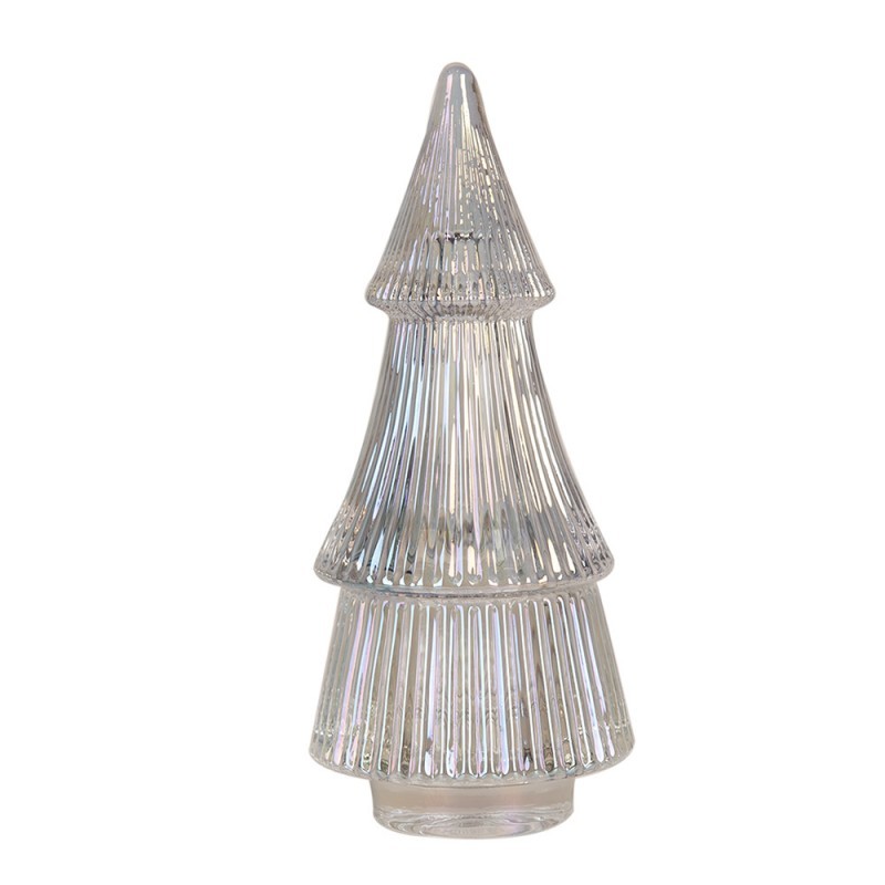 Transparentní skleněná dóza ve tvaru stromku - Ø 7*16 cm