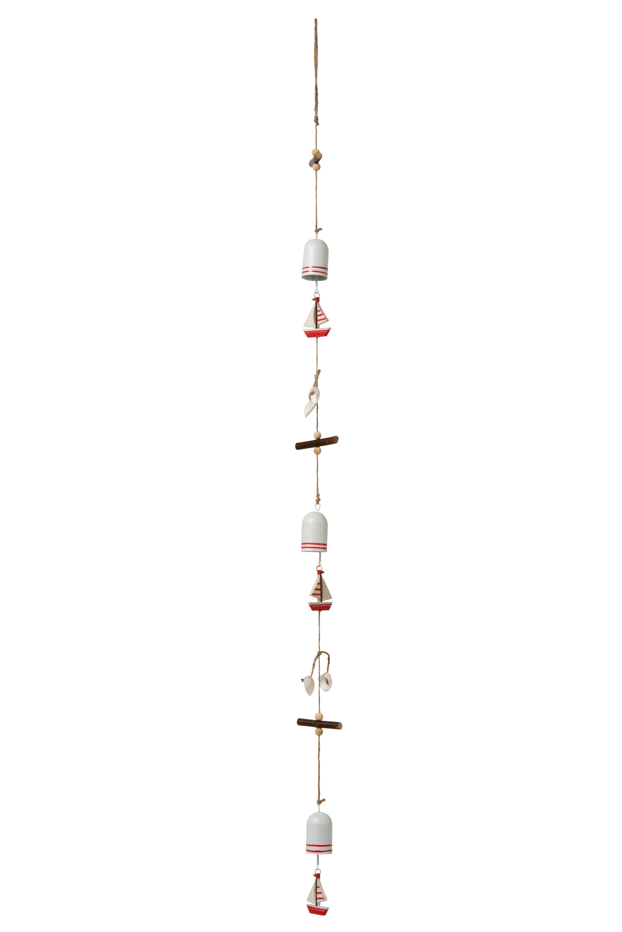 Závěsná dekorativní girlanda s plachetnicemi a zvonečky - 4*4*100 cm J-Line by Jolipa