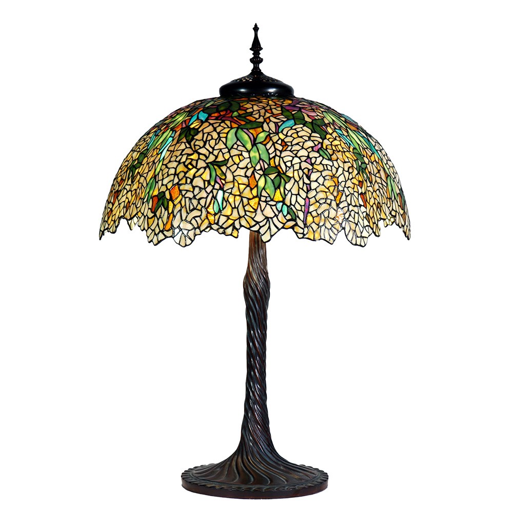 Barevná stolní lampa Tiffany Betania - Ø 56x83 cm E27/Max 3x60W Clayre & Eef