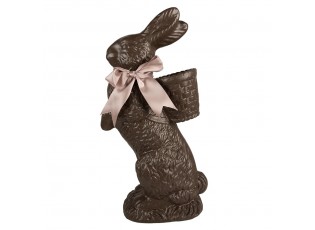 Dekorace čoko králík s nůší a mašlí - 27*15*52 cm