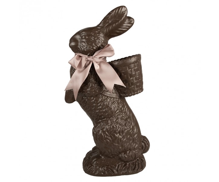 Dekorace čoko králík s nůší a mašlí - 27*15*52 cm