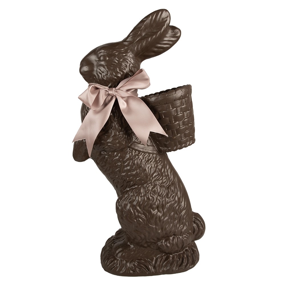 Dekorace čoko králík s nůší a mašlí - 27*15*52 cm Clayre & Eef