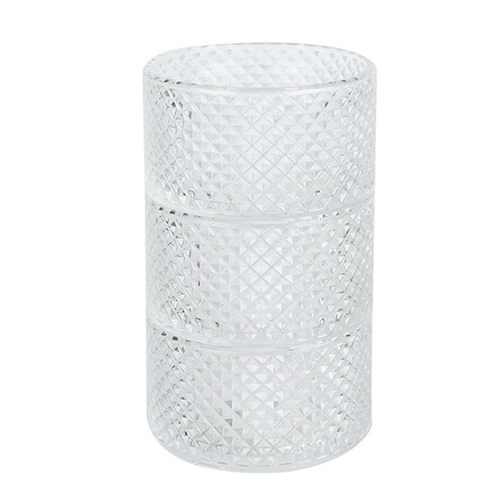 Transparentní skleněná miska dóza na noze na cukrovinky s víkem - Ø 10*31 cm