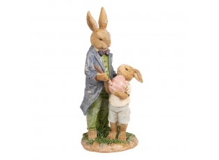 Dekorace králičí taťka s králíčkem a vajíčkem - 9*9*21 cm