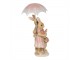 Dekorace rodinka králíci pod deštníkem - 9*9*19 cm