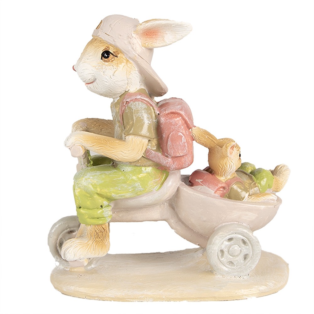 Dekorace socha králíci na koloběžce - 11*6*12 cm