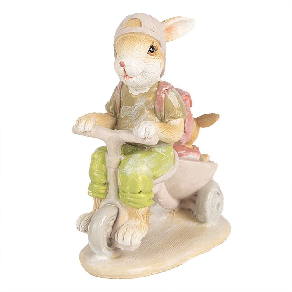 Dekorace socha králíci na koloběžce - 11*6*12 cm