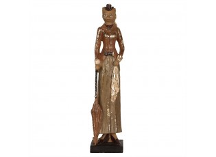 Hnědá antik dekorace socha kočka v obleku - 7*6*30 cm