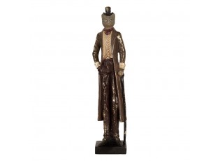 Hnědá antik dekorace socha kocour v obleku - 8*7*32 cm