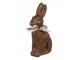 Hnědá čokoládová dekorace socha Králík - 7*4*10 cm