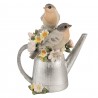 Dekorace ptáčci na konvičce s květy - 11*8*13 cm Barva: šedá, multiMateriál: PolyresinHmotnost: 0,14 kg