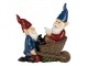 Dekorace Socha Gnomes Blue Red 21x10x23 cm - 21x10x23 cm Clayre & Eef