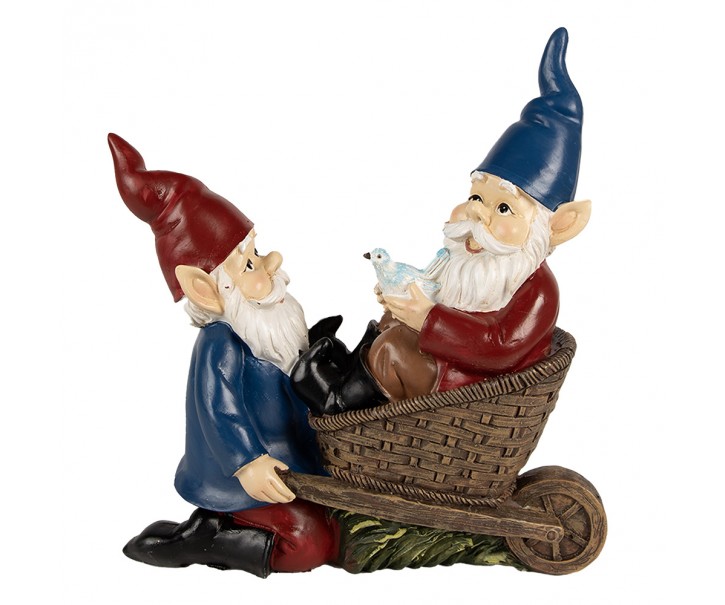 Dekorace Socha Gnomes Blue Red 21x10x23 cm - 21x10x23 cm Clayre & Eef