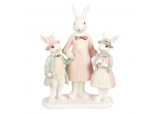Dekorace růžová králičí mamka s králíčky - 16*8*21 cm