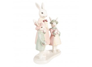 Dekorace růžová králičí mamka s králíčky - 16*8*21 cm