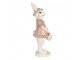 Dekorace králičí slečna v růžových šatech - 5*5*15 cm