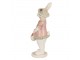 Dekorace králičí slečna v růžových šatech - 5*5*15 cm