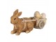Dekorace socha králík s vozíčkem s vajíčky a kuřátkem - 15*5*7 cm