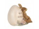 Dekorace socha králík s vajíčkem Easter Greetings - 12*7*9 cm