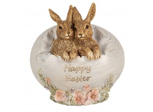 Dekorace socha králíci ve vajíčku Happy Easter - 11*9*11 cm