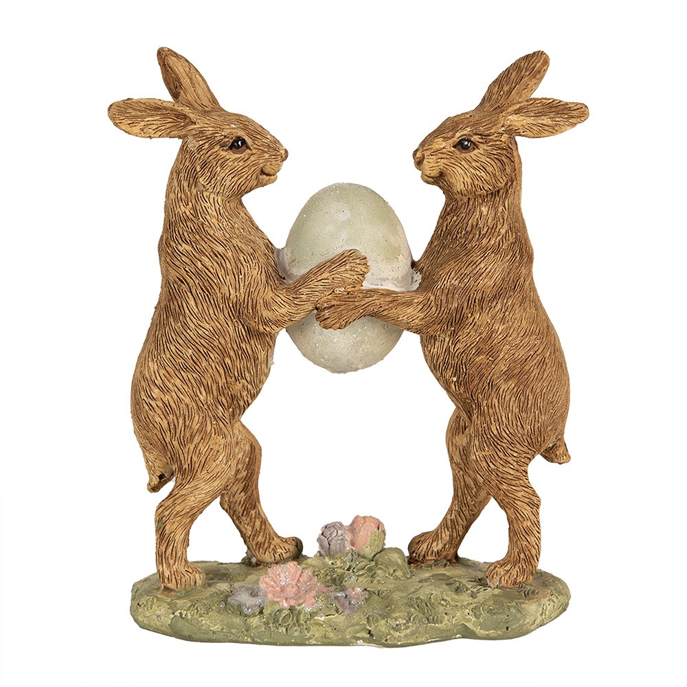 Dekorace králíčci držící vajíčko - 11*5*13 cm Clayre & Eef