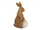 Dekorace socha králík s vajíčkem a kuřátky - 9*7*14 cm