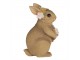 Dekorace hnědý velikonoční králíček s květy - 9*7*14 cm