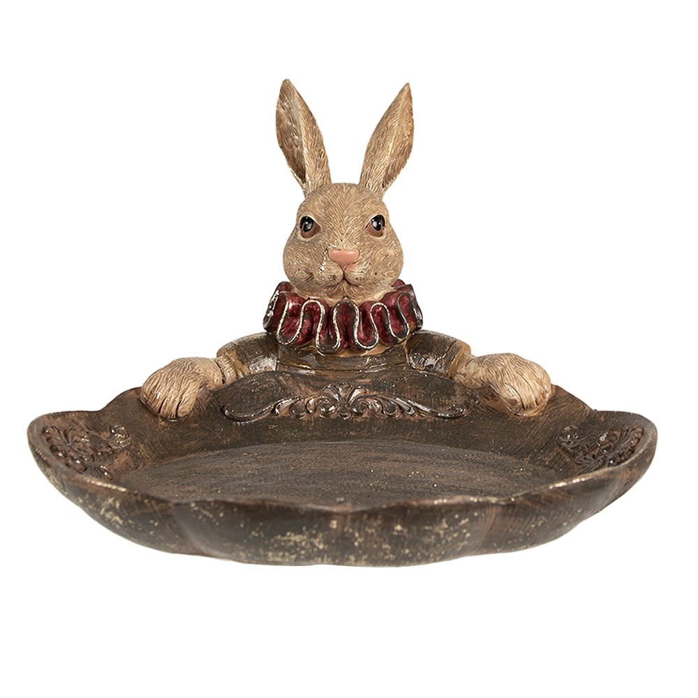 Dekorace králík s miskou - 21*21*15 cm Clayre & Eef
