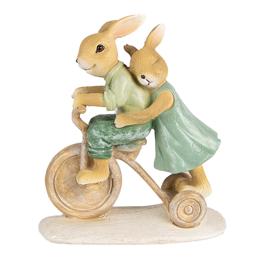 Dekorace králíčci na kole - 12*6*14 cm Clayre & Eef