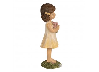 Dekorace děvčátko v šatičkách a s kytičkou - 6*4*13 cm
