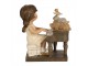 Dekorace děvčátko hrající na klavír a se zvířátky - 10*6*10 cm