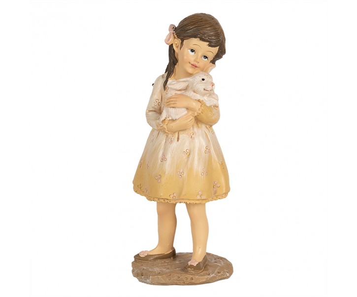 Dekorace děvčátko v šatičkách s králíčkem - 6*5*15 cm