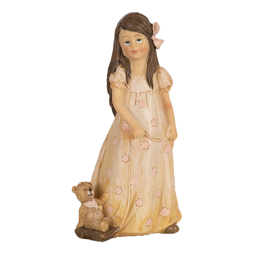 Dekorace děvčátko s medvídkem - 8*6*15 cm