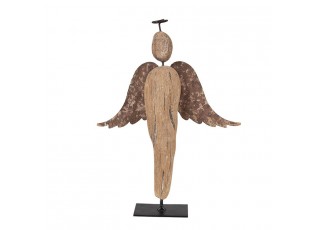 Dekorace dřevěný anděl Antique - 17*5*21 cm
