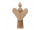 Dekorace dřevěný anděl Antique se srdíčkem - 8*3*13 cm