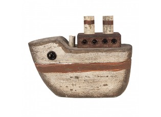 Dřevěná dekorativní dekorace loď - 15*6*12 cm