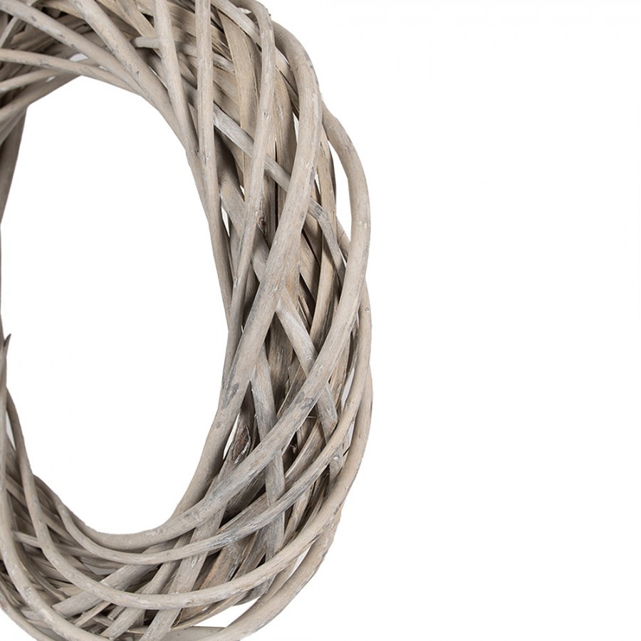 Přírodní šedý ratanový věnec Rattan M - Ø 40*7 cm