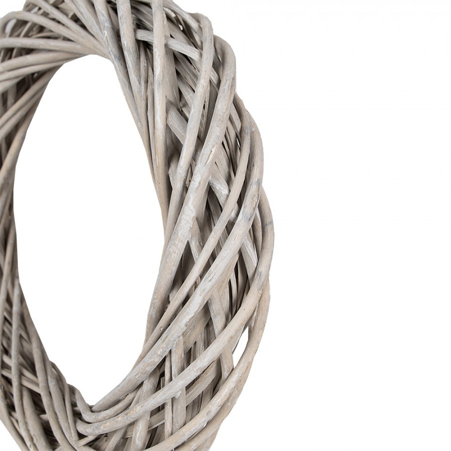 Přírodní šedý ratanový věnec Rattan L - Ø 50*9 cm