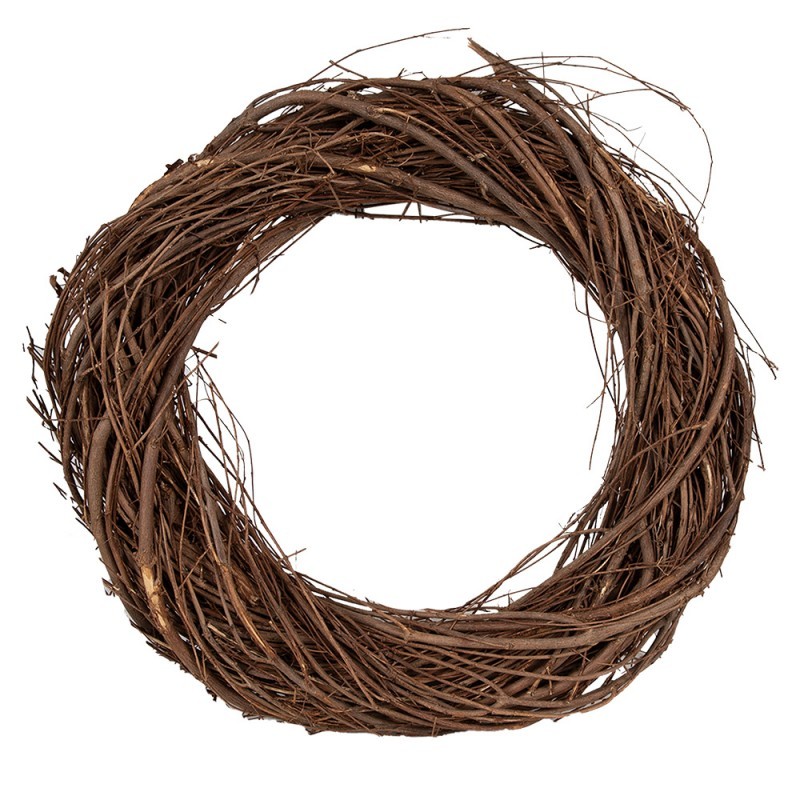 Přírodní hnědý proutěný věnec Woodly S - Ø 30*5 cm