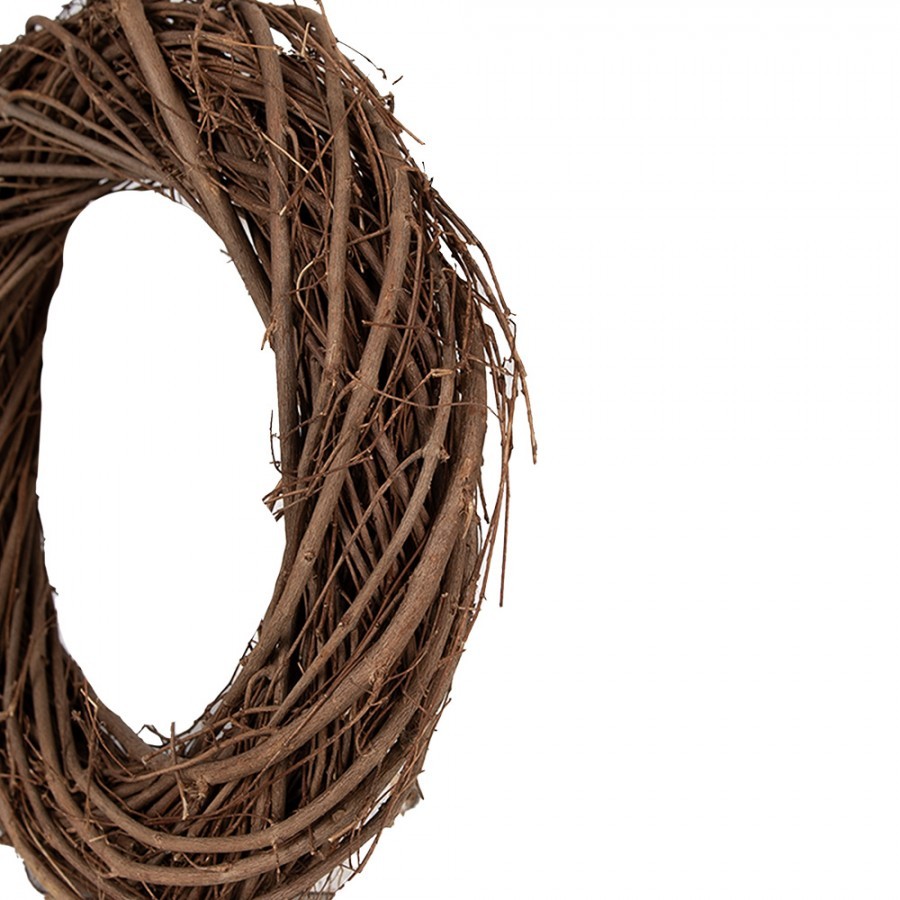 Přírodní hnědý proutěný věnec Woodly XS - Ø 25*5 cm